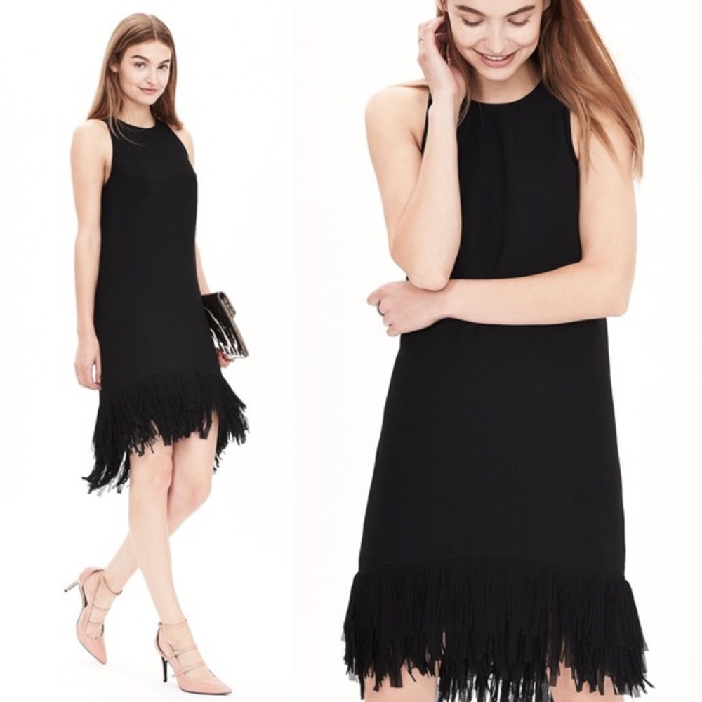 Banana Republic Shift Dress Women's 0 Aline Fringe